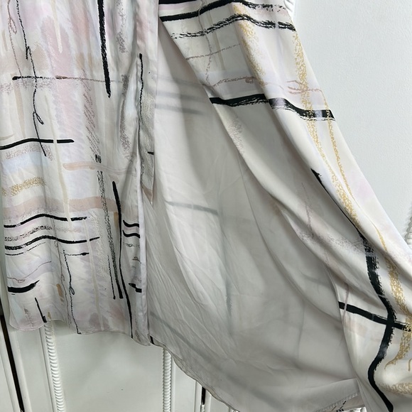 Babaton Aritzia abstract line short sleeve art stripe wrap dress - Picture 5 of 9